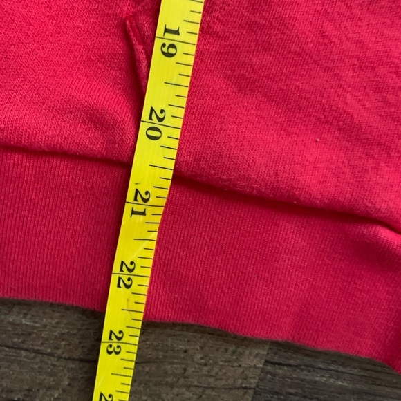 PINK Victoria s Secret red zip-up hoodie Y2K white stripe snap details sz L - Picture 6 of 14